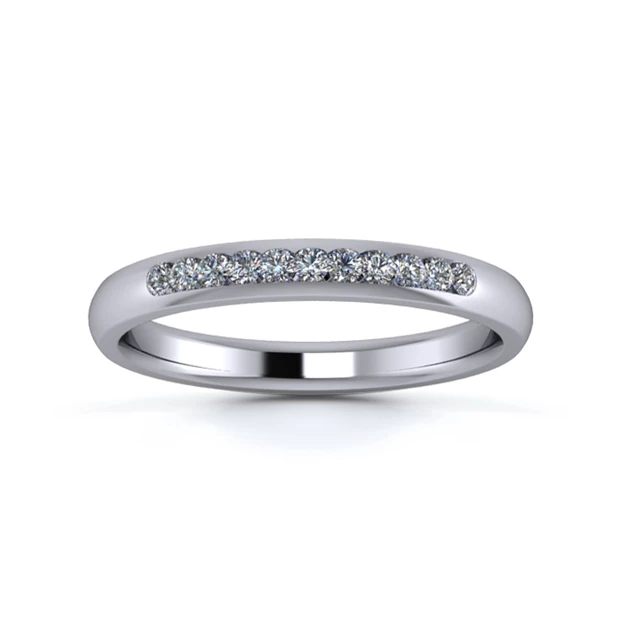 18K White Gold 2.5mm Quarter Channel Diamond Set Ring