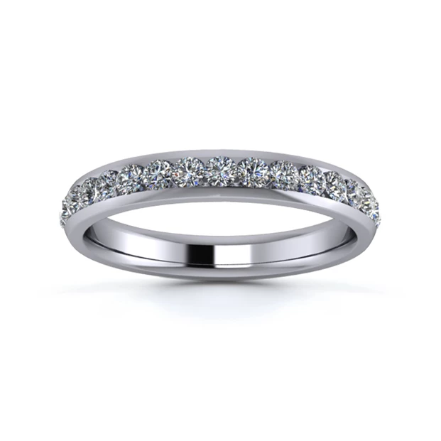 Platinum 3mm Full Channel Diamond Set Ring