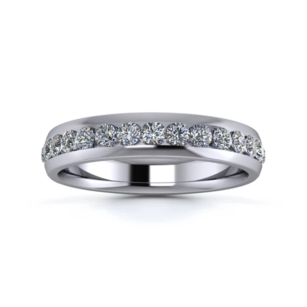 Platinum 4mm Half Channel Diamond Set Ring