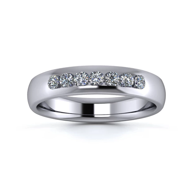 18K White Gold 4mm Quarter Channel Diamond Set Ring