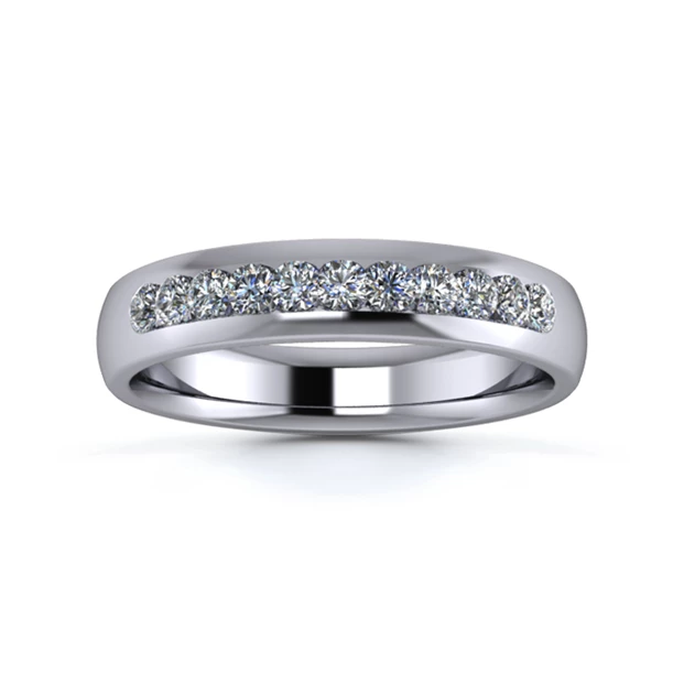 Platinum 4mm One Third Channel Diamond Set Ring