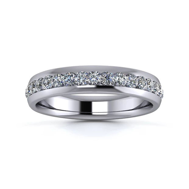 18K White Gold 4mm Three Quarters Channel Diamond Set Ring