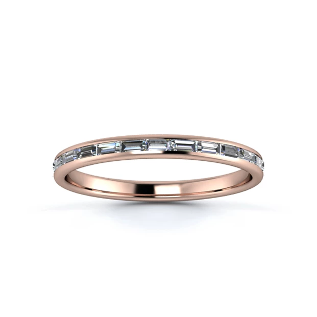 18K Rose Gold 2mm Full Landscape Baguette Channel Diamond Set Ring