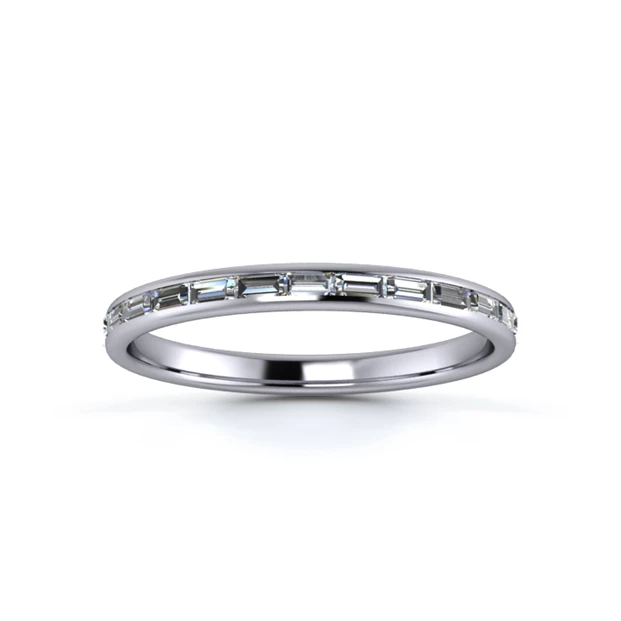 Platinum 2mm Full Landscape Baguette Channel Diamond Set Ring