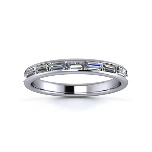 18K White Gold 2.6mm Full Landscape Baguette Channel Diamond Set Ring