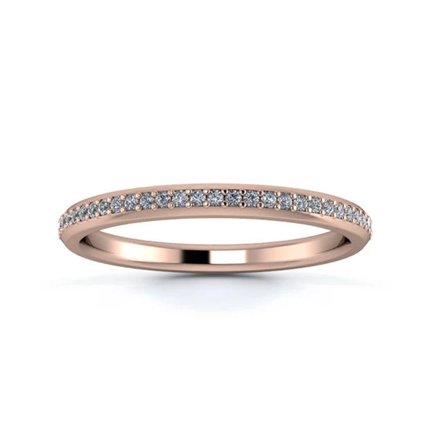 18K Rose Gold 2mm Full Grain Diamond Set Ring