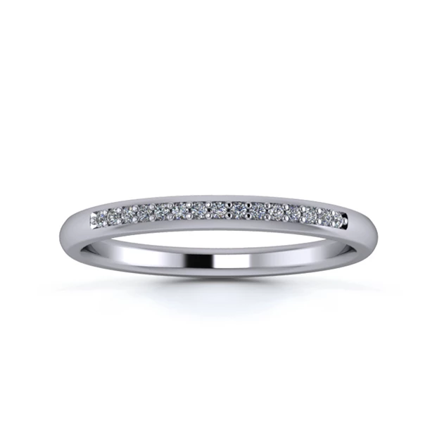 Platinum 2mm One Third Grain Diamond Set Ring