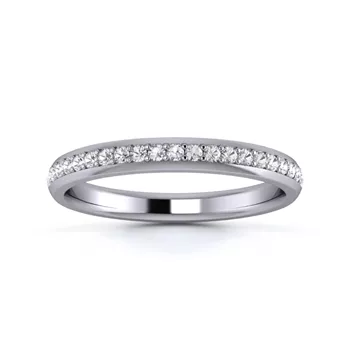 18K White Gold 2.5mm Half Grain Diamond Set Ring