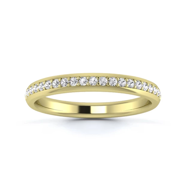 18K Yellow Gold 2.5mm Half Grain Diamond Set Ring