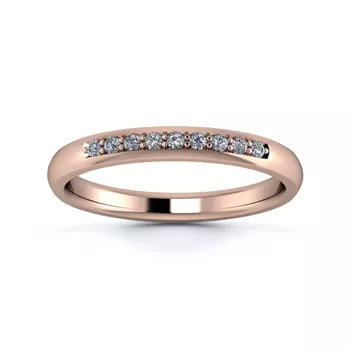 18K Rose Gold 2.5mm Quarter Grain Diamond Set Ring