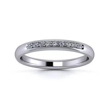 18K White Gold 2.5mm Quarter Grain Diamond Set Ring