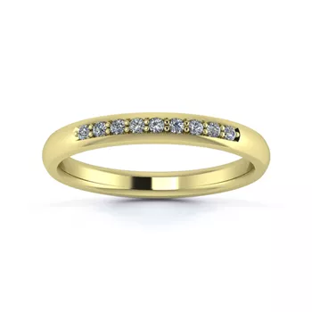 18K Yellow Gold 2.5mm Quarter Grain Diamond Set Ring