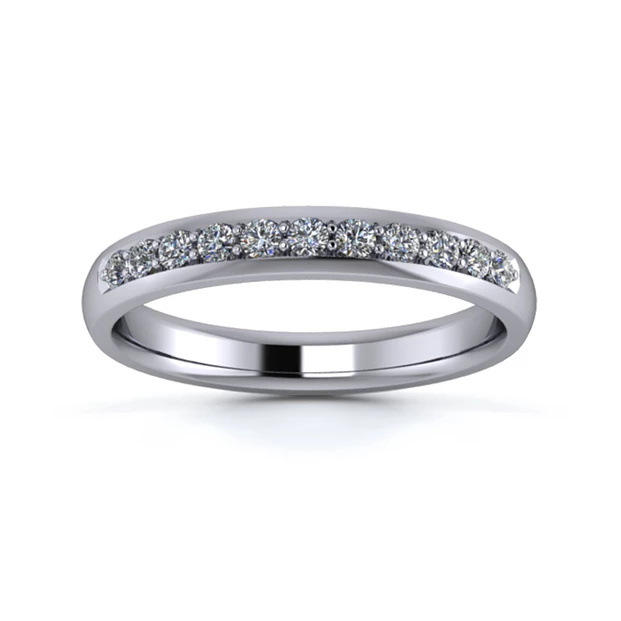 Platinum 3mm One Third Grain Diamond Set Ring