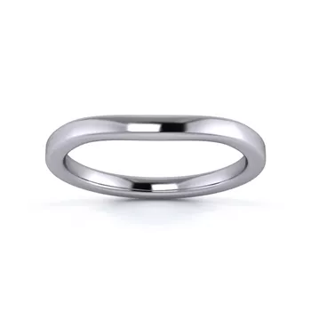 Platinum 950 2mm Slight Wave Wedding Ring