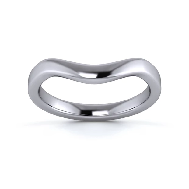 18K White Gold 2.5mm Dramatic Wave Wedding Ring