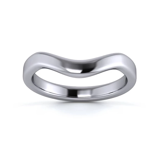 18K White Gold 2.7mm Dramatic Wave Wedding Ring