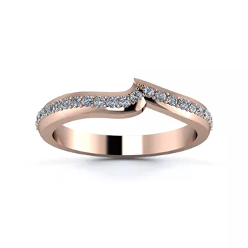 18K Rose Gold 2.5mm Fitted Half Grain Diamond Set Ring