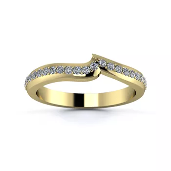 18K Yellow Gold 2.5mm Fitted Half Grain Diamond Set Ring