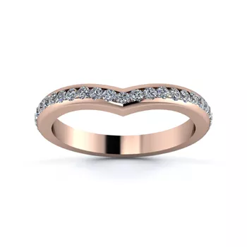 18K Rose Gold 2.5mm Wishbone Half Channel Diamond Set Ring