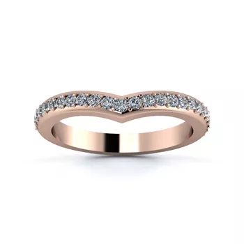 18K Rose Gold 2.5mm Wishbone Half Grain Diamond Set Ring