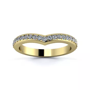 18K Yellow Gold 2.5mm Wishbone Half Grain Diamond Set Ring