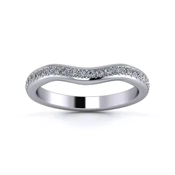 18K White Gold 2.5mm Gentle Wave Full Grain Diamond Set Ring