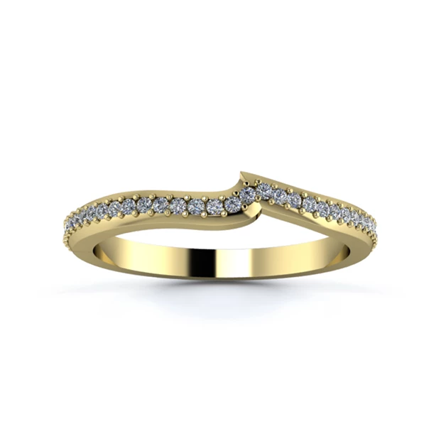 18K Yellow Gold 2mm Fitted Three Quarter Grain Diamond Set Ring