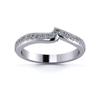 18K White Gold 2.5mm Fitted Full Grain Diamond Set Ring