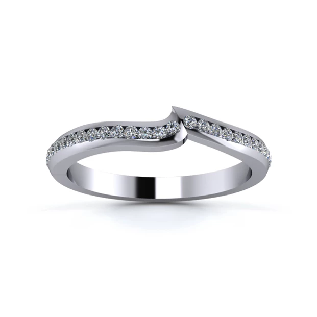 Platinum 2.2mm Fitted Three Quarter Channel Diamond Set Ring