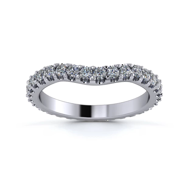 18K White Gold 2.5mm Gentle Wave Full Micro Diamond Set Ring