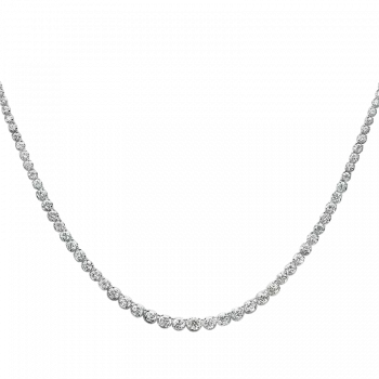 8ct Ettore Graduated Diamond Tennis Necklace in 18K White Gold