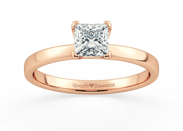 Princess Lusso Diamond Ring in 18K Rose Gold