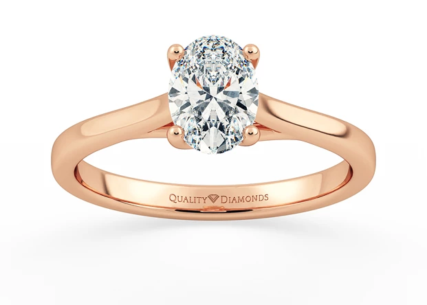 Oval Hita Diamond Ring in 18K Rose Gold