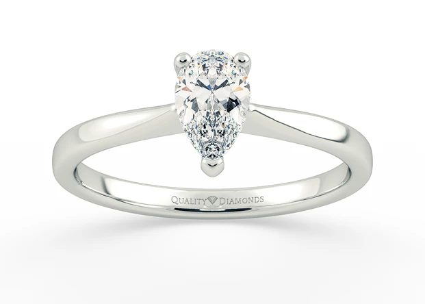 Pear Hera Diamond Ring in 18K White Gold