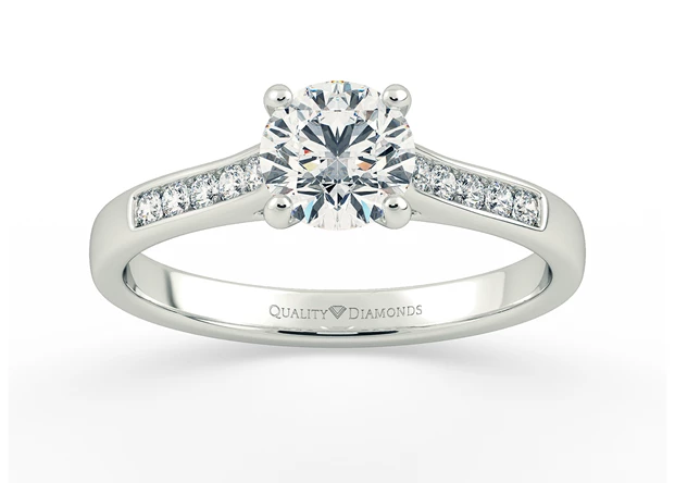 Diamond Set Round Brilliant Kala Diamond Ring in Platinum