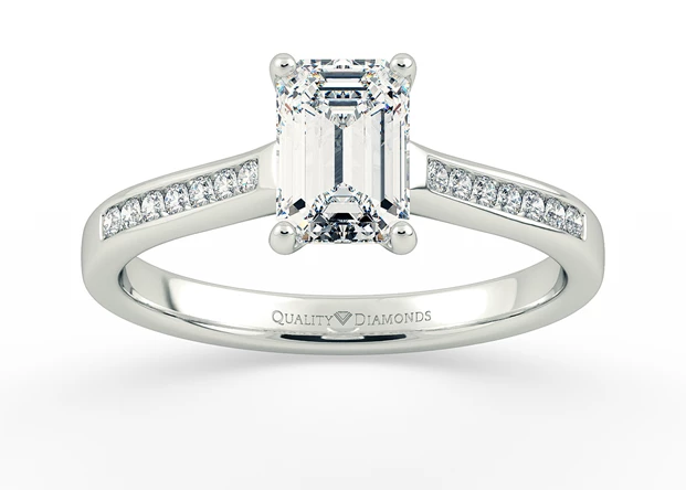 Diamond Set Emerald Nara Diamond Ring in Platinum