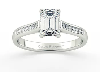 Diamond Set Emerald Jiya Diamond Ring in Platinum
