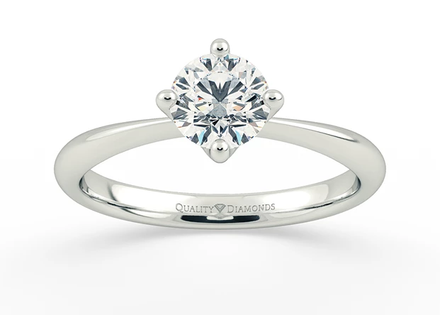 Compass Set Round Brilliant Amorette Diamond Ring in Platinum