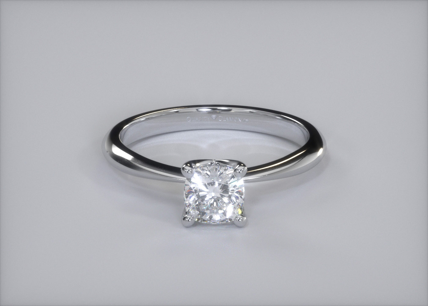 Cushion Amorette Diamond Ring in Palladium 360 image