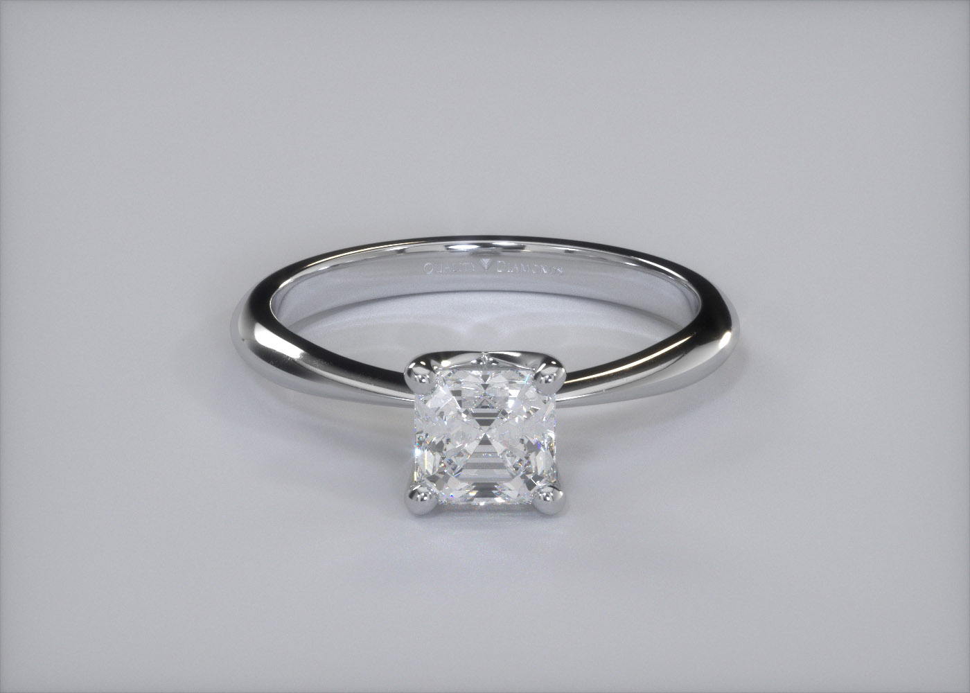 Amorette Asscher Diamond Ring in Palladium 360 image