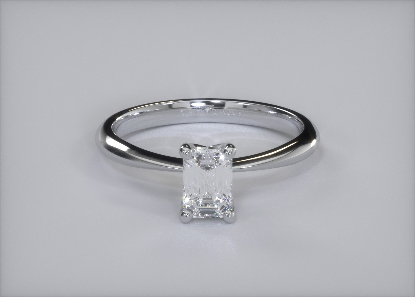 Emerald Amorette Diamond Ring in Palladium 360 image
