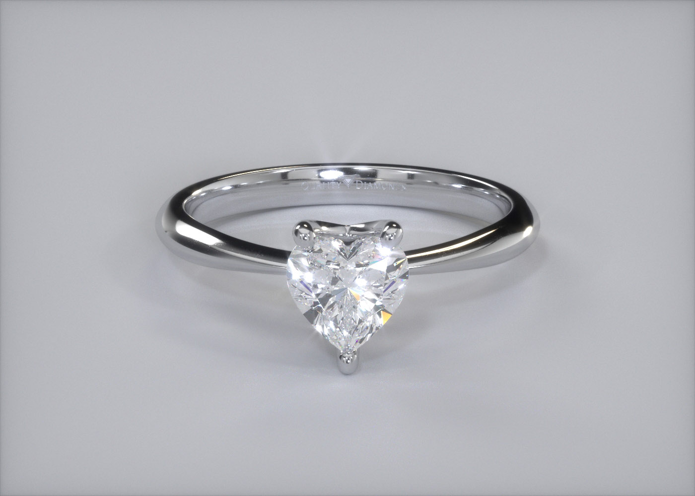 Heart Amorette Diamond Ring in Palladium 360 image