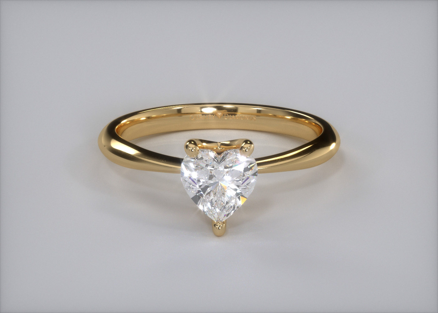 Heart Amorette Diamond Ring in 9K Yellow Gold 360 image