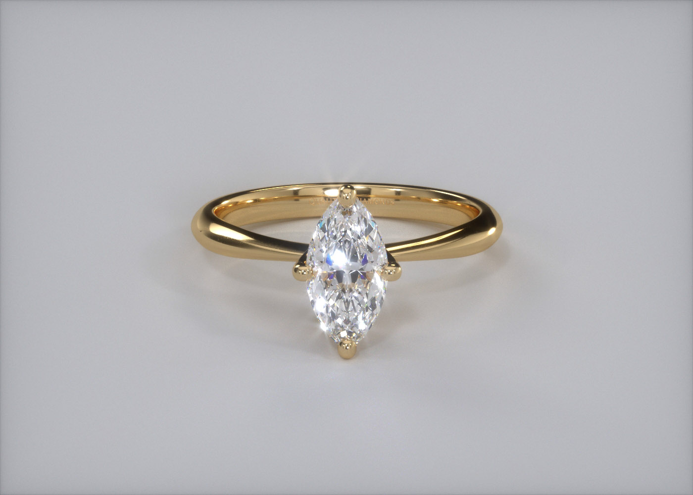 Marquise Amorette Diamond Ring in 9K Yellow Gold 360 image