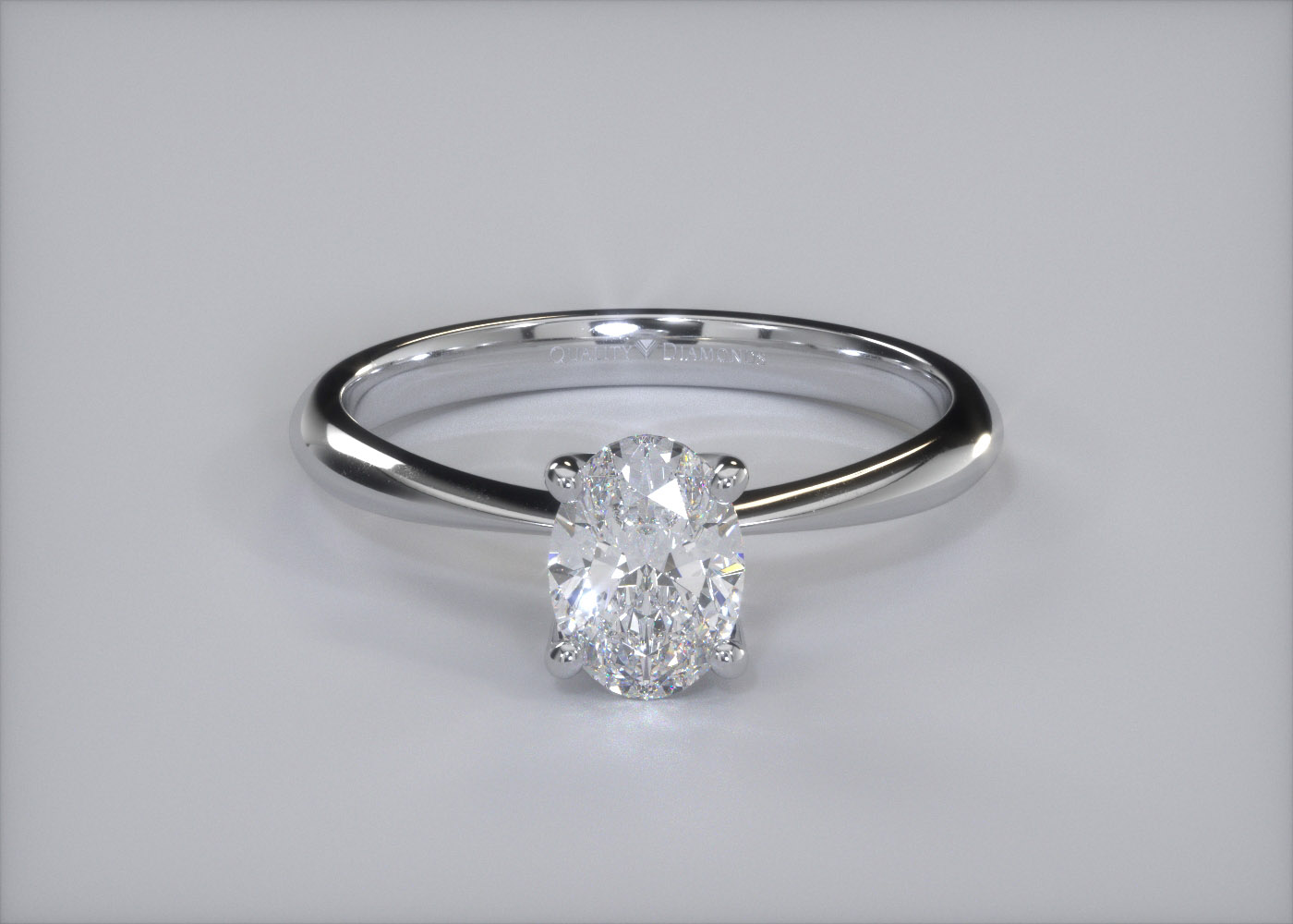 Oval Amorette Diamond Ring in Platinum 360 image