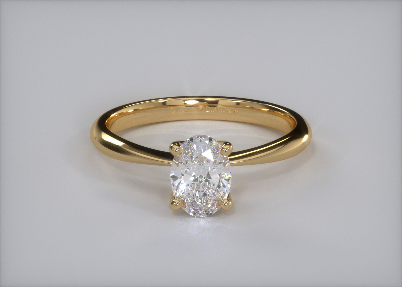 Oval Amorette Diamond Ring in 18K Yellow Gold 360 image