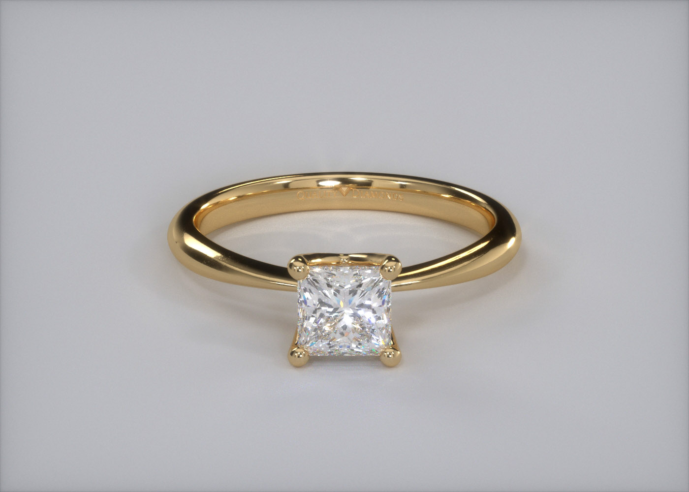 Princess Amorette Diamond Ring in 18K Yellow Gold 360 image