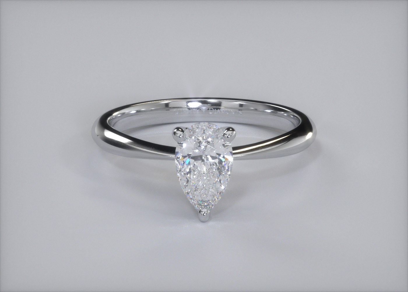 Pear Amorette Diamond Ring in Palladium 360 image