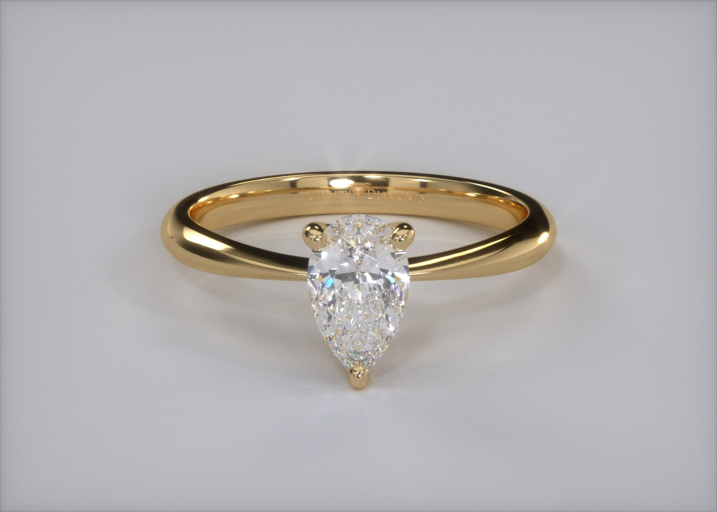 Pear Amorette Diamond Ring in 18K Yellow Gold 360 image