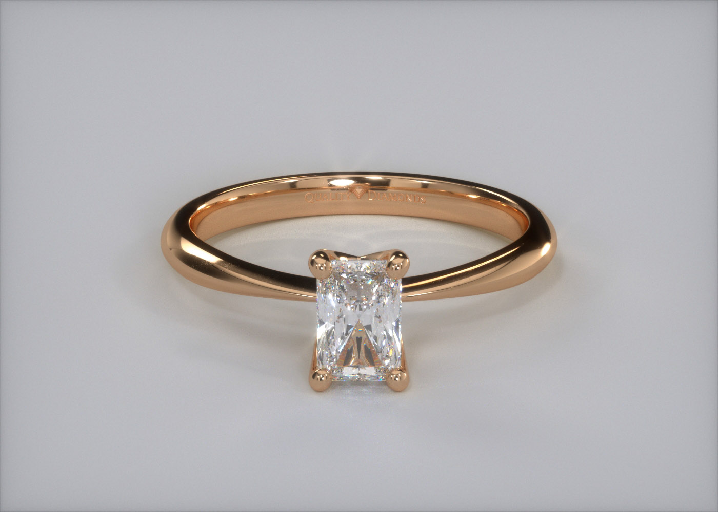 Radiant Amorette Diamond Ring in 18K Rose Gold 360 image